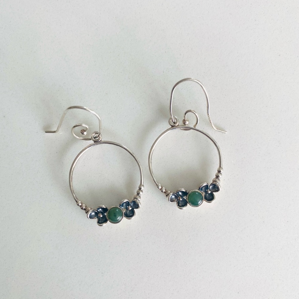 Pandora Genuine Wanda’s Garden Jade Earrings Compose Retired